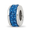 Sterling Silver Reflections Blue Double Row Preciosa Crystal Bead