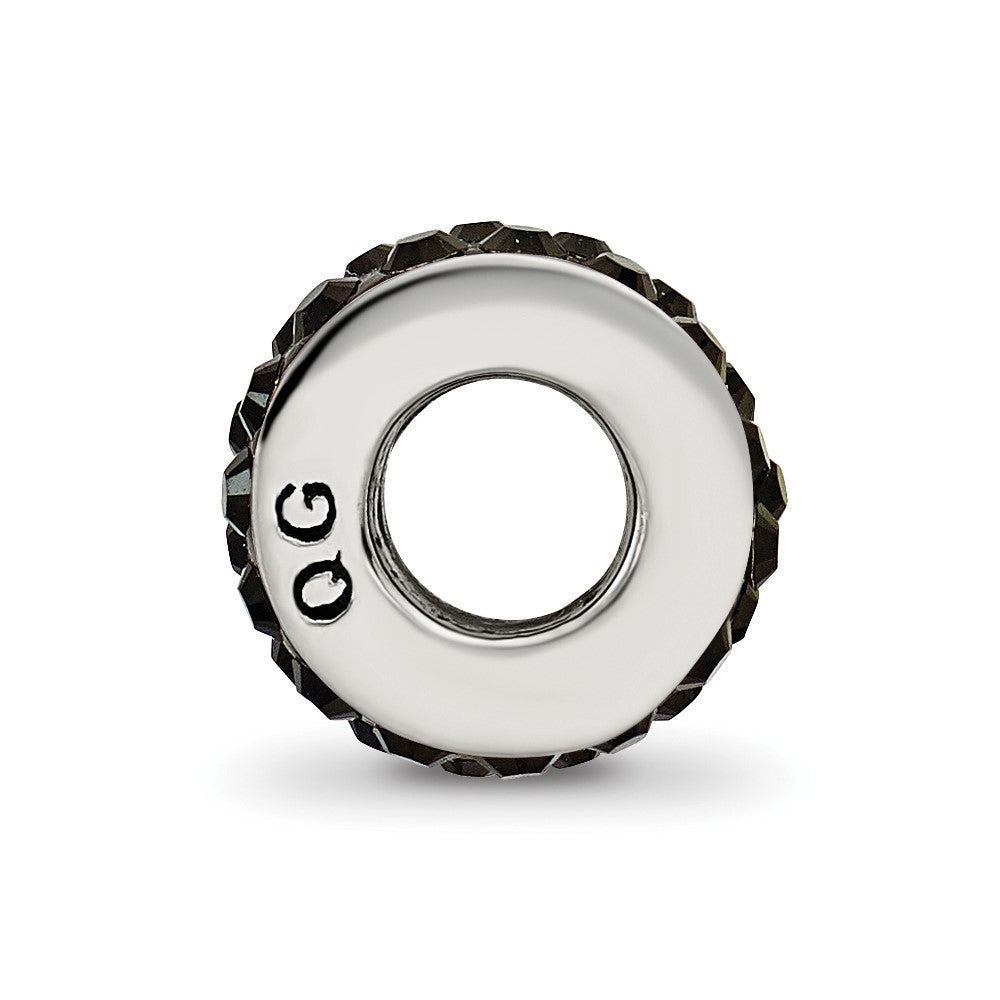 Sterling Silver Reflections Black Double Row Preciosa Crystal Bead
