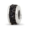 Sterling Silver Reflections Black Double Row Preciosa Crystal Bead