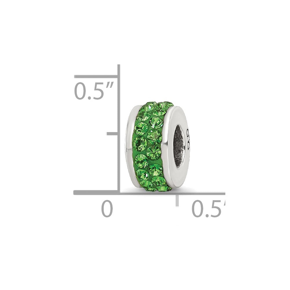 Sterling Silver Reflections Green Double Row Preciosa Crystal Bead