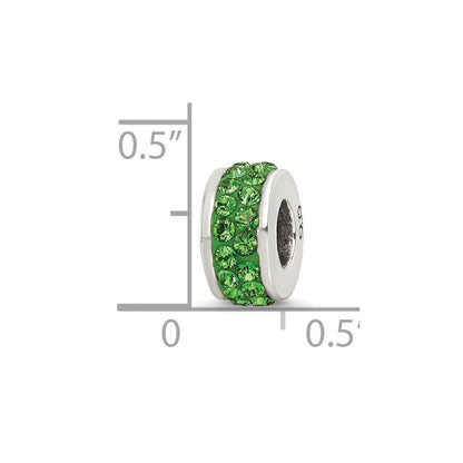 Sterling Silver Reflections Green Double Row Preciosa Crystal Bead