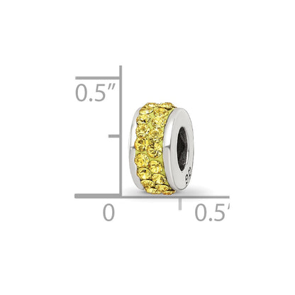 Sterling Silver Reflections Yellow Double Row Preciosa Crystal Bead