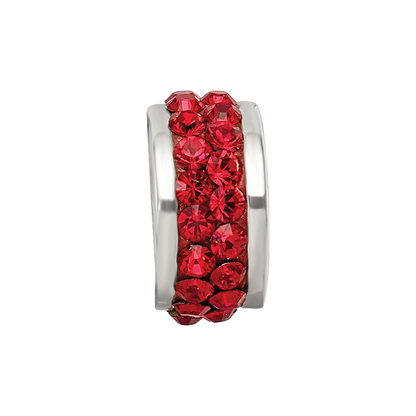 Sterling Silver Reflections Scarlet Double Row Preciosa Crystal Bead
