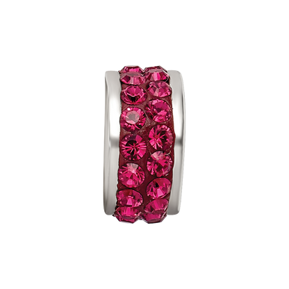 Sterling Silver Reflections Maroon Double Row Preciosa Crystal Bead
