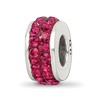 Sterling Silver Reflections Maroon Double Row Preciosa Crystal Bead