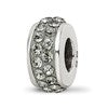 Sterling Silver Reflections Silver/Grey Double Row Preciosa Crystal Bead