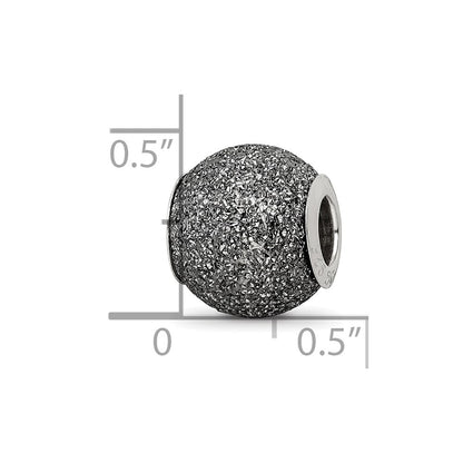 Sterling Silver Reflections Grey Laser Cut Bead