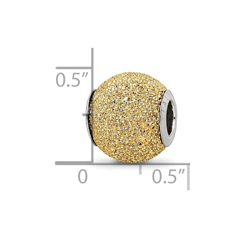Sterling Silver Reflections Gold-plated Laser Cut Bead