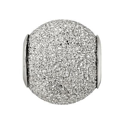 Sterling Silver Reflections Light Grey Laser Cut Bead