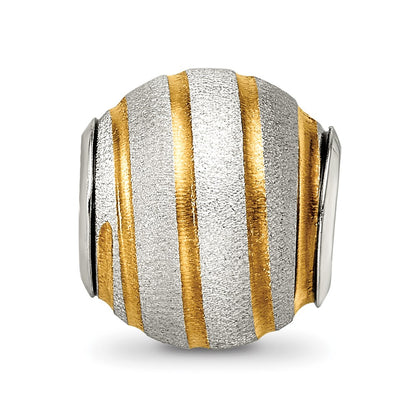 Sterling Silver Reflections Gold-plated Laser Cut Bead