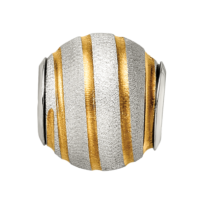 Sterling Silver Reflections Gold-plated Laser Cut Bead
