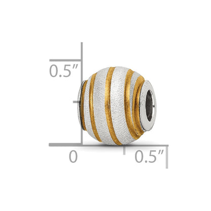 Sterling Silver Reflections Gold-plated Laser Cut Bead