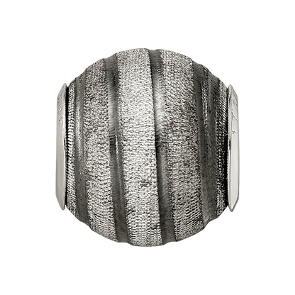 Sterling Silver Reflections Grey Laser Cut Bead