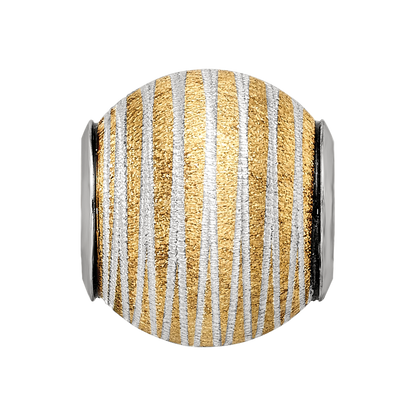 Sterling Silver Reflections Gold-plated Laser Cut Bead