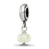 Sterling Silver Reflections Yellow Dichroic Glass Dangle Bead