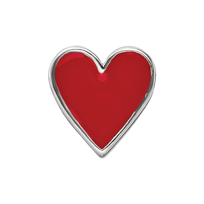 Sterling Silver Red Enameled Heart Reflections Bead