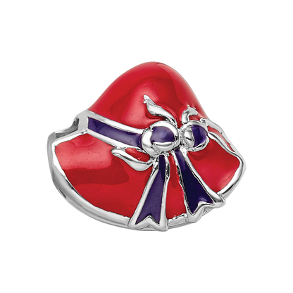 Sterling Silver Reflections Enameled Red Hat Society Bead