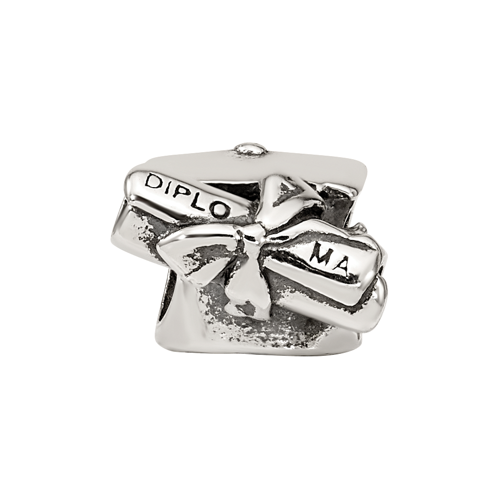 Sterling Silver Reflections Graduation Cap & Diploma Bead