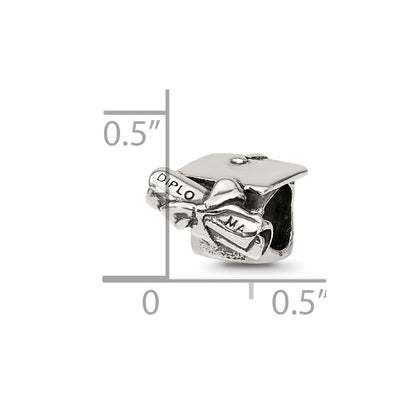 Sterling Silver Reflections Graduation Cap & Diploma Bead