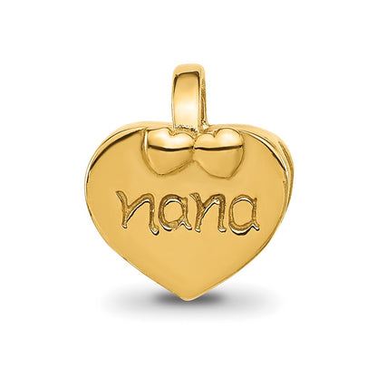 Sterling Silver Reflections Gold-plated Heart Nana Bead