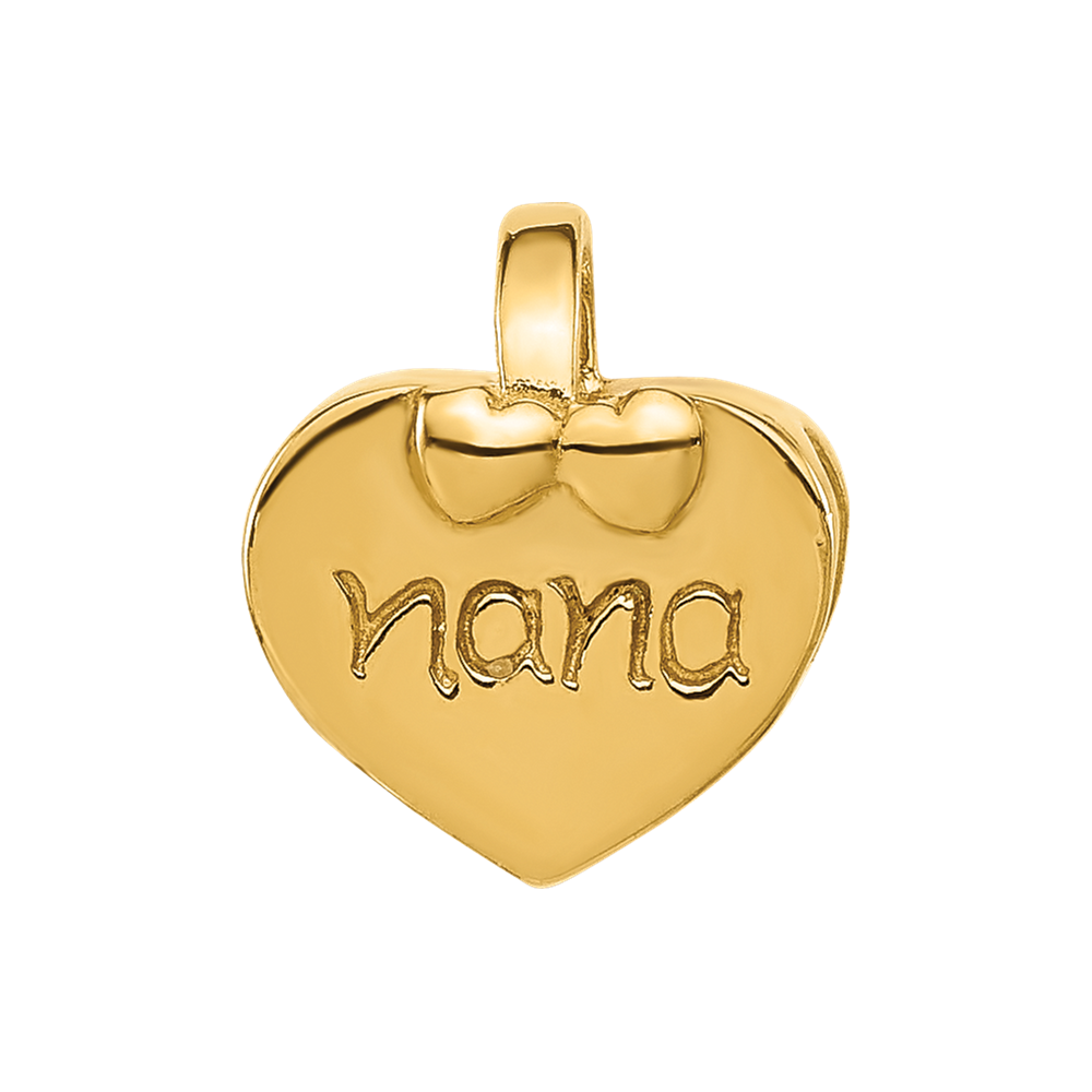 Sterling Silver Reflections Gold-plated Heart Nana Bead