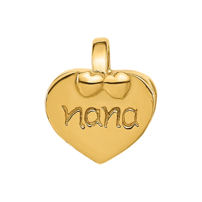 Sterling Silver Reflections Gold-plated Heart Nana Bead