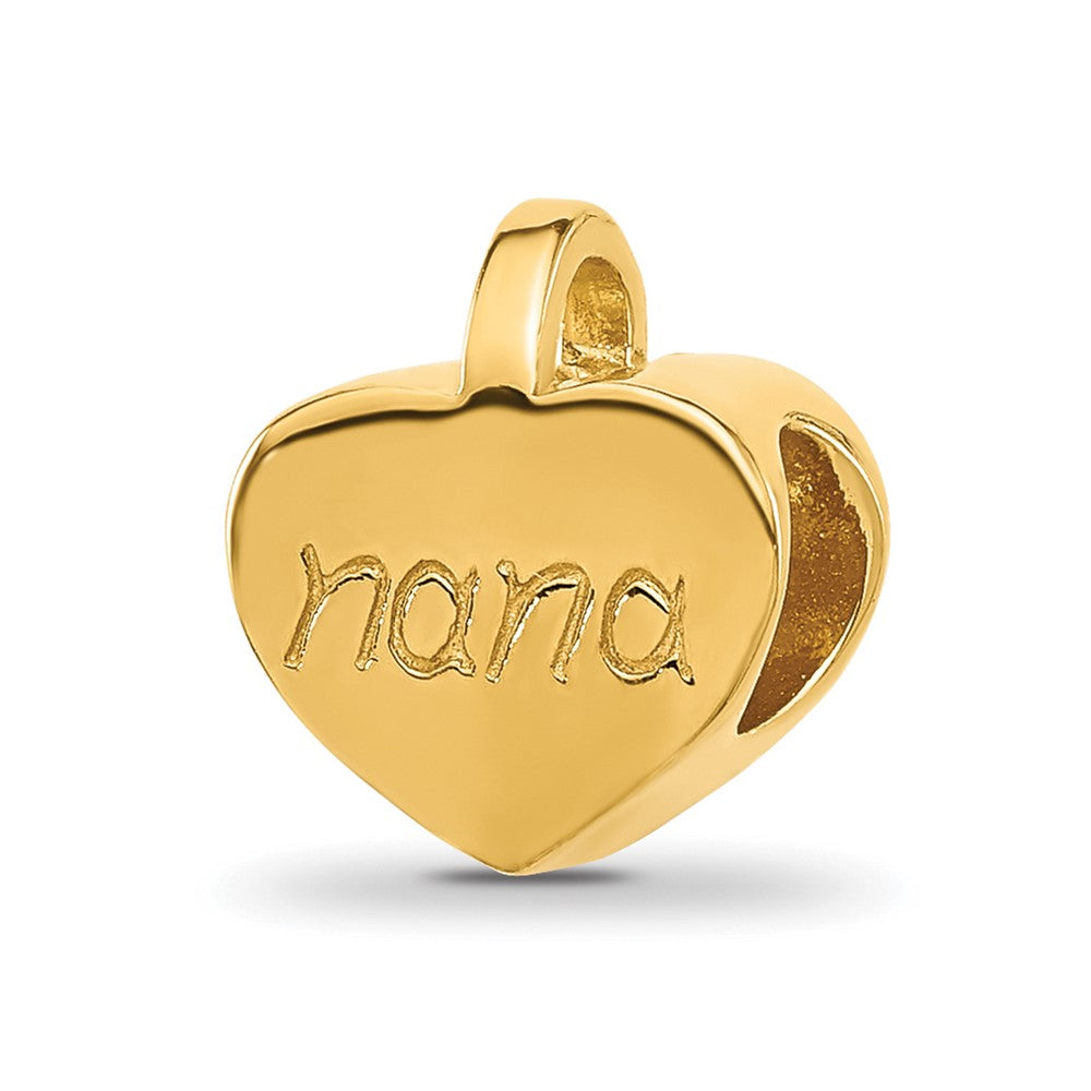 Sterling Silver Reflections Gold-plated Heart Nana Bead