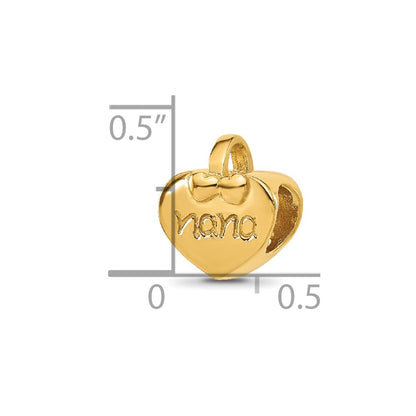 Sterling Silver Reflections Gold-plated Heart Nana Bead