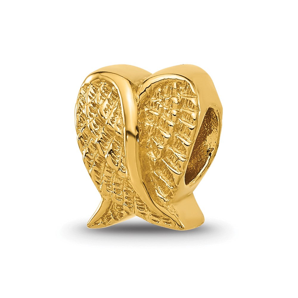 Sterling Silver Reflections Gold-plated Angel Wings Bead