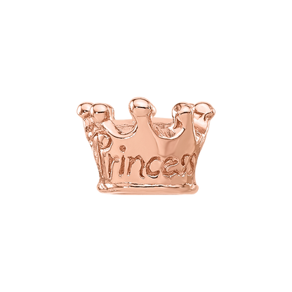 Sterling Silver Reflections Rose Gold-plated Princess Crown Kids Bead