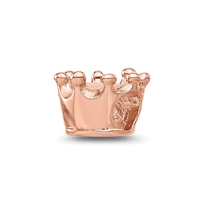 Sterling Silver Reflections Rose Gold-plated Princess Crown Kids Bead