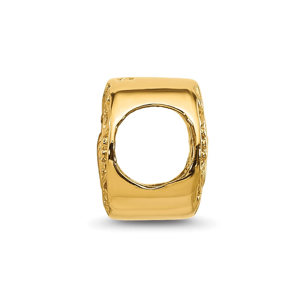 Sterling Silver Reflections Gold-plated Floral Mom Oval Bead