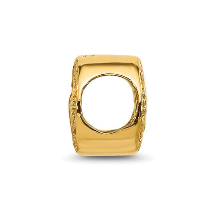 Sterling Silver Reflections Gold-plated Floral Mom Oval Bead
