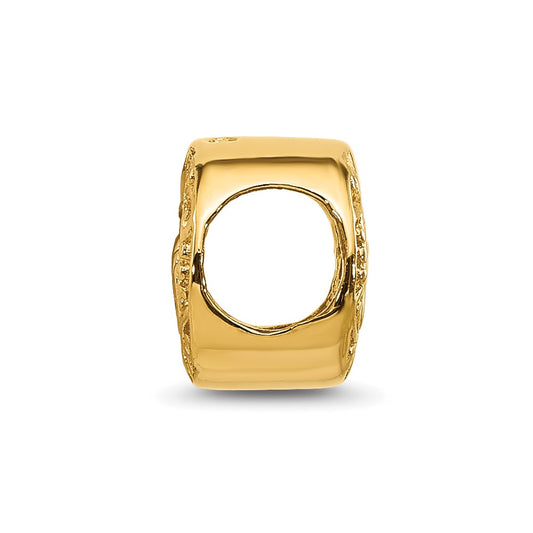 Sterling Silver Reflections Gold-plated Floral Mom Oval Bead