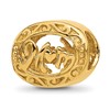Sterling Silver Reflections Gold-plated Floral Mom Oval Bead