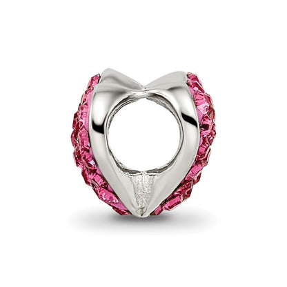 Sterling Silver Reflections Pink Preciosa Crystal Heart Bead