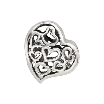 Sterling Silver Reflections Cutout Hearts Bead