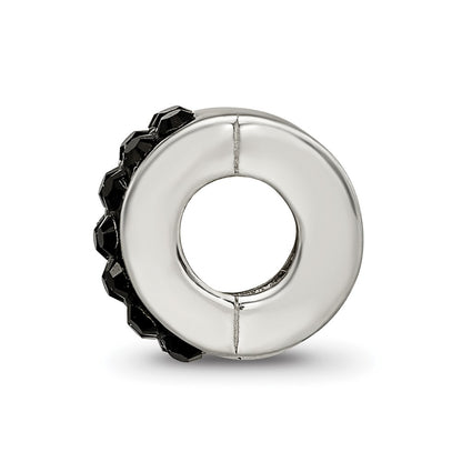Sterling Silver Reflections Black Preciosa Crystal Bead