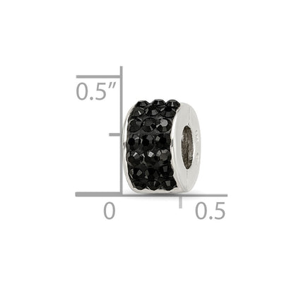 Sterling Silver Reflections Black Preciosa Crystal Bead