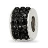 Sterling Silver Reflections Black Preciosa Crystal Bead