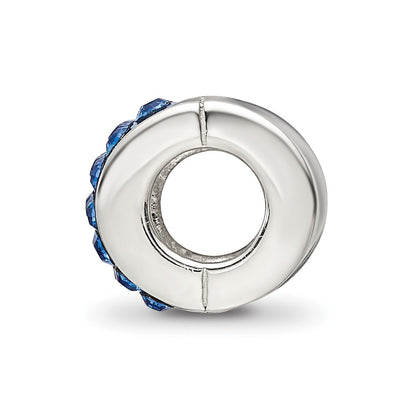 Sterling Silver Reflections Blue Preciosa Crystal Bead