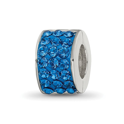 Sterling Silver Reflections Blue Preciosa Crystal Bead