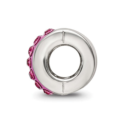 Sterling Silver Reflections Pink Preciosa Crystal Bead