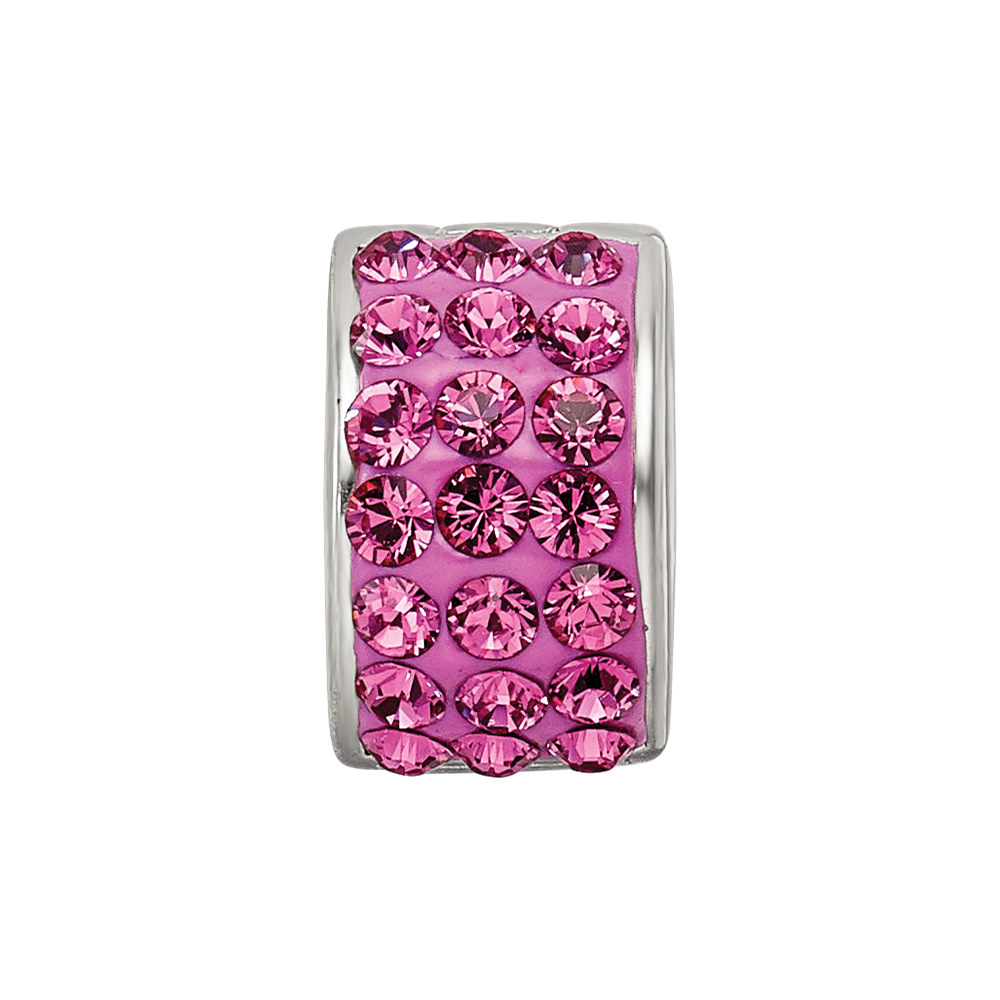 Sterling Silver Reflections Pink Preciosa Crystal Bead