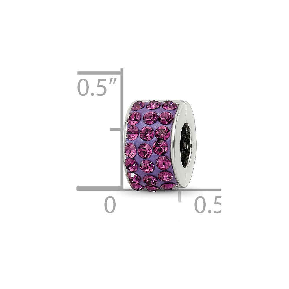 Sterling Silver Reflections Purple Preciosa Crystal Bead