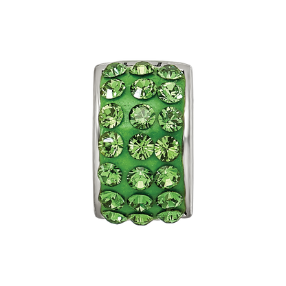 Sterling Silver Refletions Green Preciosa Crystal Bead