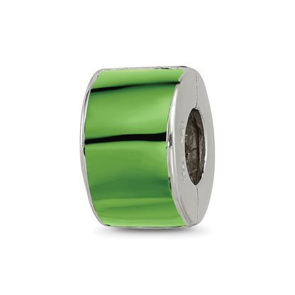 Sterling Silver Refletions Green Preciosa Crystal Bead