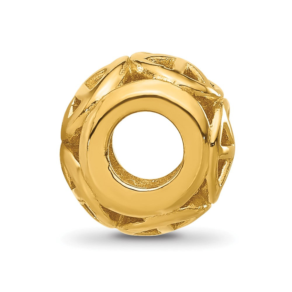 Sterling Silver Reflections Gold-plated Peace Signs Bead