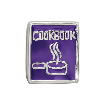 Sterling Silver Reflections Purple Enameled Cookbook Bead