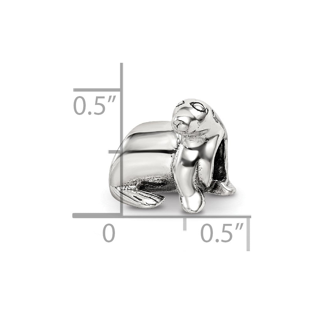 Sterling Silver Reflections Sea Lion Bead